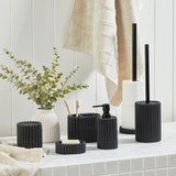 Blake Bathroom Accessories in Black by MUSE | Bathroom Tumbler, Soap Dispenser, Soap Dish, Bathroom Canister, Toilet Brush Holder, Toilet Roll Holder - Pillow Talk