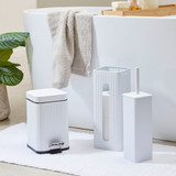Bodie White Bathroom Accessories in White by Essentials | Toilet Roll Holder, Toilet Brush Holder, Bathroom Bin - Pillow Talk Bodie White Bathroom Accessories in White by Essentials | Toilet Roll Holder, Toilet Brush Holder, Bathroom Bin - Pillow Talk