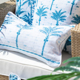 St Tropez Palm Blue Oblong Outdoor Cushion [SUNLSTRPC23OBLB]