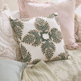 Skylar Embroidered Cushion in WhiteBlue by MUSE | 1 x Square Cushion 45cm x 45cm - Pillow Talk