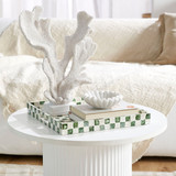Soho Capiz Check Tray in Green by MUSE | Square - Pillow Talk