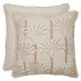 Sanur Palm Embroidered Large Square Cushion [MUSLSANEC23_SQ60]