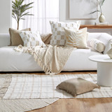 Remi Check Natural Floor Rug in Natural by Habitat | 120x180cm - Pillow Talk
