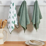 Bali Hai Microfibre Kitchen Towel Set of 3 in Green by Essentials | 3 Pack - Pillow Talk