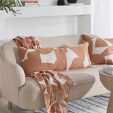 Mintaro Abstract Extra Large Oblong Cushion in Black, Caramel by MUSE | 1 x Oblong Cushion 35cm x 90cm - Pillow Talk