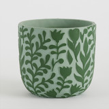 Vine Green Cement Decorative Pot [HABHVINPW24A]