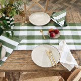 Kova Stripe Check Green Table Linen Range [HABLKOVSNW24B]