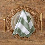 Kova Stripe Check Green Table Linen Range [HABLKOVSNW24B]