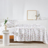 Floral Stems Printed Flannelette Sheet Set [HABBPRFLSS24D]