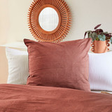 Akia Rust European Pillowcase in Rust by Essentials | European Pillowcase - Pillow Talk