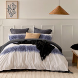 Wave Length Quilt Cover Set in Blue by Essentials | Queen Bed, Super King Bed - Pillow Talk