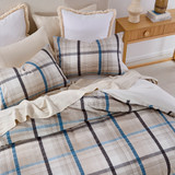 Myles Check Seersucker Flannel Quilt Cover Set [HABBMYCHQC24]