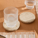 Travertine Marble Coaster 2 pack in Natural by MUSE | 2 Pack - Pillow Talk