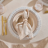 Salento Bamboo Placemat in Black, Natural, White by Habitat | 1 x Round Placemat 38cm Dia - Pillow Talk