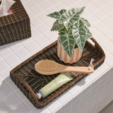 Rattan Black Wash Bathroom Tray in BlackWash by Habitat | Bathroom Tray - Pillow Talk