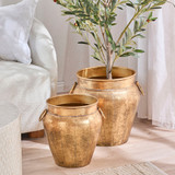 Nova Metal Decorative Pot in Gold by MUSE | Large, Small - Pillow Talk