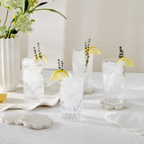 Soleil Glass Highball Glass Set of 4 in Clear by MUSE | 4 Pack - Pillow Talk