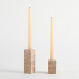 Tarra Travertine Candle Holder [MUSHTARCHS24]