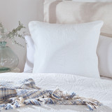 Miami Palm European Pillowcase in White by Habitat | European Pillowcase - Pillow Talk