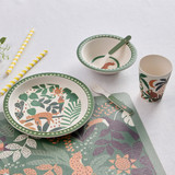 Into The Jungle 5 Piece Dinnerware Set in Green by Kids by Pillow Talk | 5 Pack - Pillow Talk