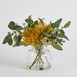 Artificial Sugarbush Bouquet in Vase [MUSHSUGBVS24]