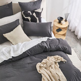Australian Cotton Charcoal Quilt Cover Set [HABBWAUSCQ24A]