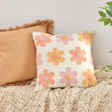 Blossom Embroidered Cushion in MultiColour by Habitat | 1 x Square Cushion 45cm x 45cm - Pillow Talk