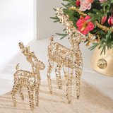 Glitzy LED Christmas Reindeer Standing Decoration in Gold by Christmas by Pillow Talk | Large, Small - Pillow Talk