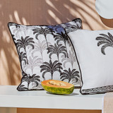 Halcyon Palm Square Outdoor Cushion in Black, Green by Sundays by Pillow Talk | Square 45 - Pillow Talk Halcyon Palm Square Outdoor Cushion in Black, Green by Sundays by Pillow Talk | Square 45 - Pillow Talk