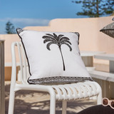Halcyon Palm with Border Square Outdoor Cushion [SUNLHALYCO24_SQ]