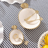Colada Pineapple Plate in GoldWhite by MUSE | Large, Small - Pillow Talk