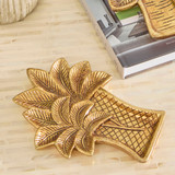 Gold Palm Decorative Plate [MUSHGPALW25]