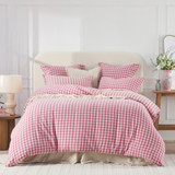 Maisie Reversible Pink Check Quilt Cover Set [HABBMCQC25A]