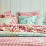 Maisie Reversible Pink Check Quilt Cover Set [HABBMCQC25A]