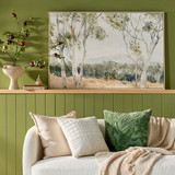 Amongst The Gum Trees Framed Canvas Wall Art in Green by MUSE | 120x80cm - Pillow Talk