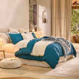 Washed Linen Look Petrol Blue Quilt Cover Set [ESSBWLL19AN]