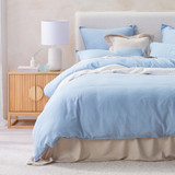 Washed Linen Look Light Blue European Pillowcase [ESSBWLL19AMEUR]