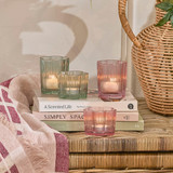 Bonnie Glass Candle Holder in Green, Pink by MUSE | Large, Small - Pillow Talk