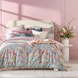 Eloise Reversible Quilt Cover Set in Sage by Habitat | Queen Bed, Super King Bed, King Bed - Pillow Talk