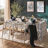 La Palme Table Cloth in LegionBlue by MUSE | Rectangle Table Cloth 150cm x 300cm, Round Table Cloth 180cm dia - Pillow Talk