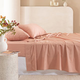 300TC Cotton Dusty Rose Sheet Set in DustyRose by Habitat | Double Bed, King Bed Deep, King Single Bed, Queen Bed Deep, Single Bed - Pillow Talk