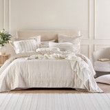 Washed Linen Coverlet Set in Stone by MUSE | Queen, King Bed - Pillow Talk
