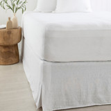 Washed Linen White Super King Bed Valance in White by MUSE | Super King Bed - Pillow Talk