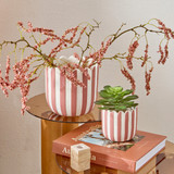Lucy Stripe Planter in DarkRust, Berry, DarkBlue, Rust, Teal by MUSE | Small, Large - Pillow Talk
