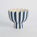 Lucy Stripe Footed Decorative Pot [MUSHLUCPW25]