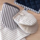 Catania Stripe Mini Oven Glove in Natural, Navy by Habitat | Mini Oven Glove - Pillow Talk