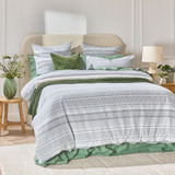 Tasman Jacquard Green Quilt Cover Set [HABBTASMA20A]