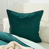 Linen Look Teal Reversible European Pillowcase in Teal by Essentials | European Pillowcase - Pillow Talk Linen Look Teal Reversible European Pillowcase in Teal by Essentials | European Pillowcase - Pillow Talk