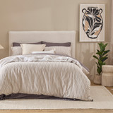 Atlas Stripe Quilt Cover Set in Natural by Habitat | Queen Bed, Super King Bed - Pillow Talk