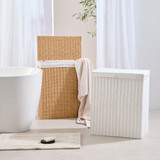 Harbour Divided Laundry Hamper in Black, Natural, White by Habitat | Pillow Talk